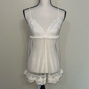Victoria secret cream lacy lingerie size medium